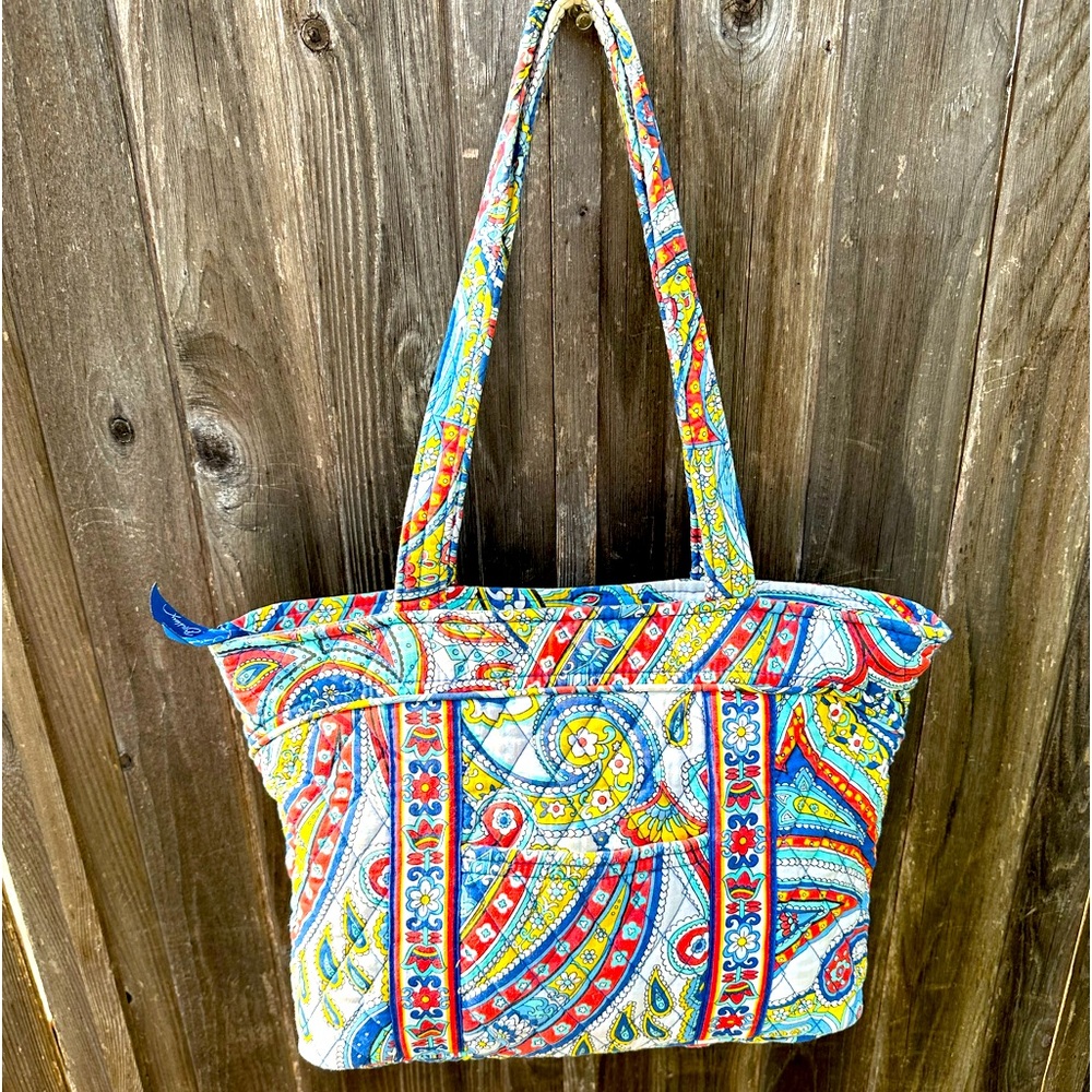 Vera Bradley Marina Paisley Mandy Zippered Shoulder Bag - Picture 12 of 13